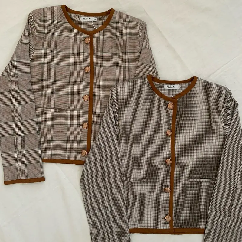 ALBYKS - TARTAN CROP BLAZER 0