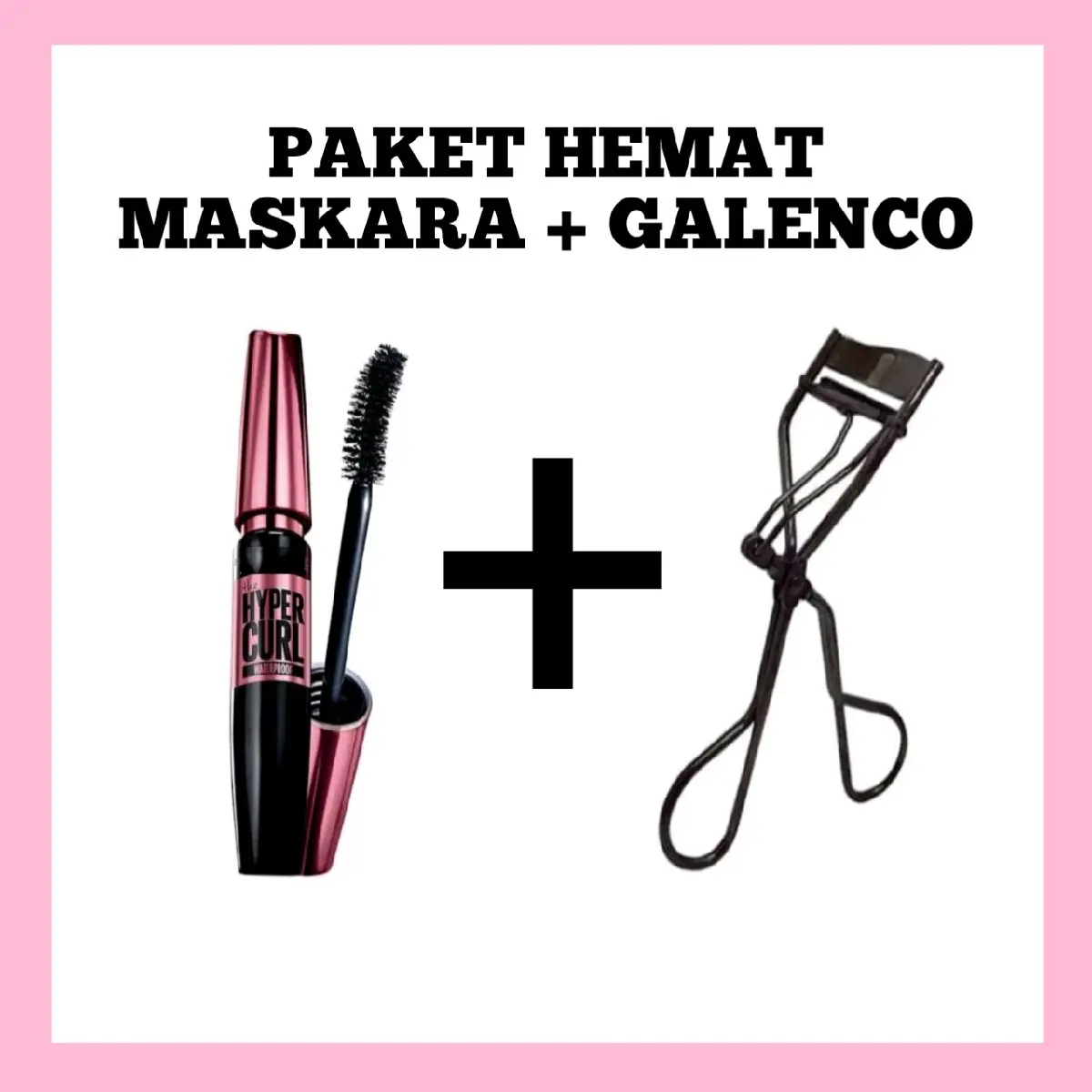 Paket Hemat 2 In 1 Maskara + Penjepit Bulu Mata / 2 In 1 Maskara + Penjepit Bulu Mata Waterproof Mempercantik