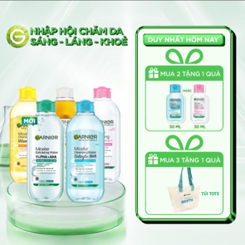 Nước làm sạch và tẩy trang cho da khô & trang điểm lâu trôi Garnier Micellar Water Oil-Infused 400ml