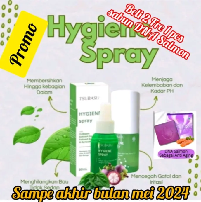 hygne spray miss v,  1 botol  (beli 3 fre 1 pcs sabun dna Salmon)