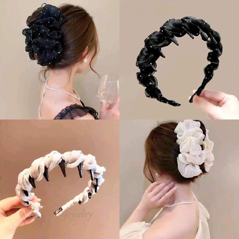 Băng Đô Tạo Phồng Kẹp Bong Bóng Đính Đá Combo Đẹp Giá Rẻ Kep Tóc Nữ Hottrend 2025