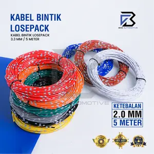 Kabel Bintik 2MM x 5M Kabel Otomotif Body Mobil Motor Serabut Tembaga Tahan Panas