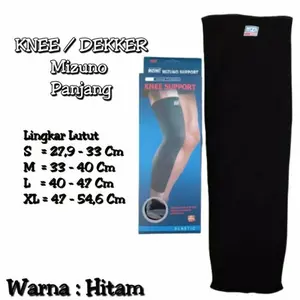 Dekker Lutut Panjang Mizuno - Knee Long Support Mizuno Isi 1 PCS Warna Hitam Untuk Olahraga