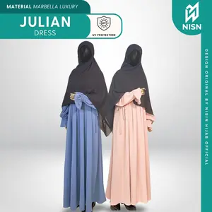 JULIAN dress basic bahan MARBELLA LUXURY Anti UV By nisin (gamis only)