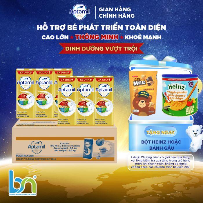 Thùng Sữa Pha Sẵn Aptamil Gold 180ml, Aptamil Kid 180ml, Aptamil Kid 110ml cho bé hỗ trợ phát triển toàn diện