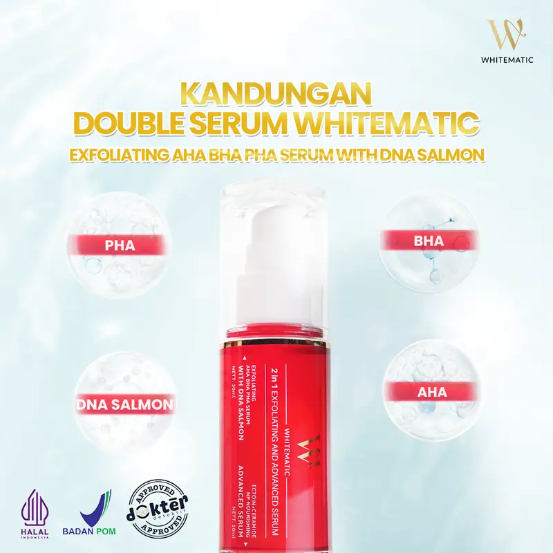 [DAPAT 1 DOUBLE SERUM + SPONS] WHITEMATIC SERUM EXFOLIATING DNA 2