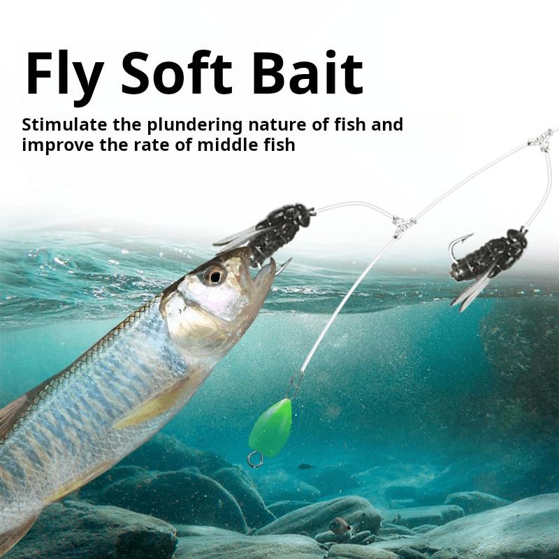 Bộ Mồi Mềm Câu Cá, Mồi Giả Fly, Móc Dây, Móc Câu Siêu Nhỏ, Mồi Mềm Fly, Thích Hợp Để Câu Cá, Chống Rối, Hoàn Chỉnh Với Dây Câu Cá