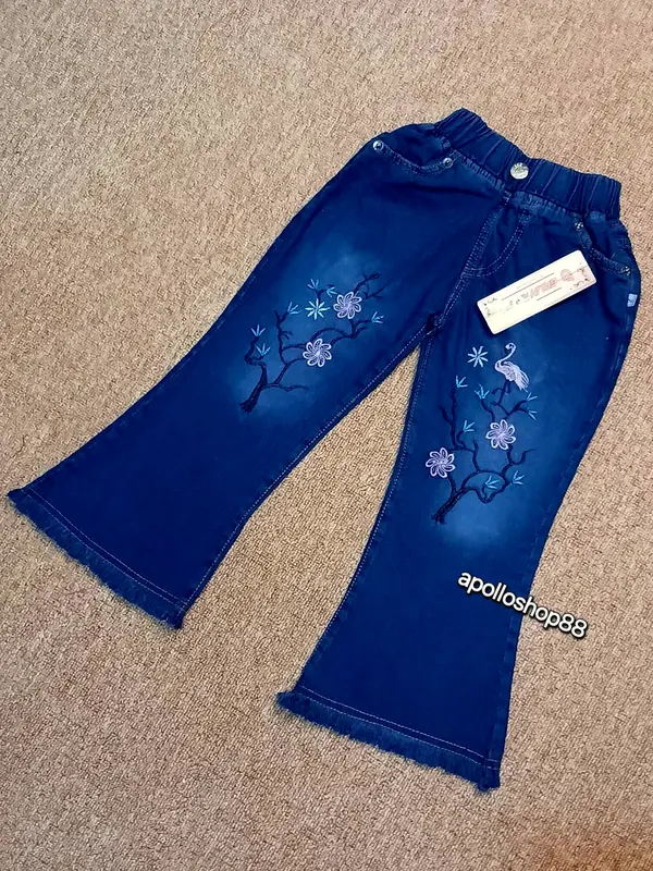 Celana cutbray bahan jeans dari usia 2th-12th 0