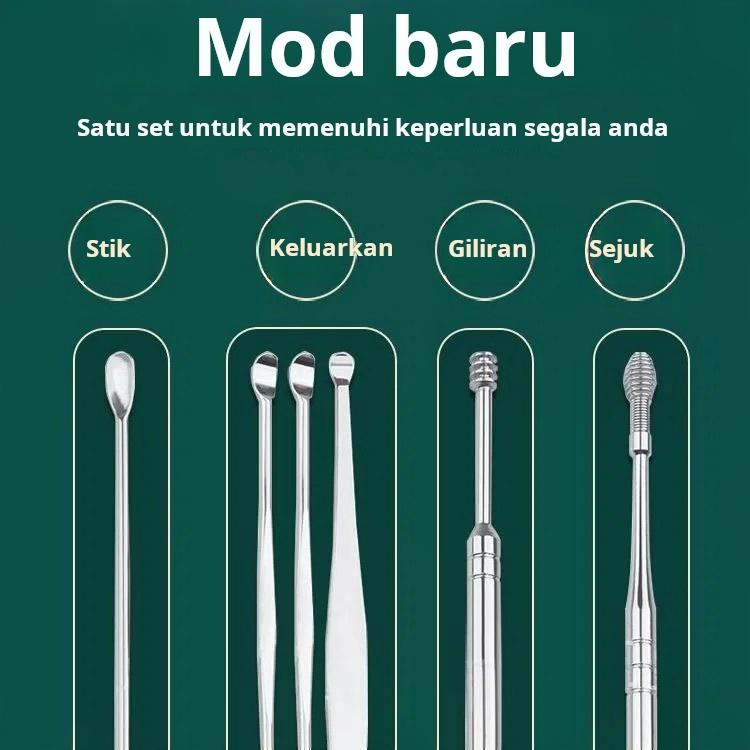 【Bộ 6 món, giảm giá 50% trong thời gian có hạn】Bộ Dụng Cụ Lấy Ráy Tai, 6 Món, Hình Xoắn Ốc, Cầm Tay, Dùng Trong Gia Đình, Thích Hợp Để Tẩy Cặn, Hình Xoắn Ốc, Bộ Dụng Cụ Làm Sạch Tai 4