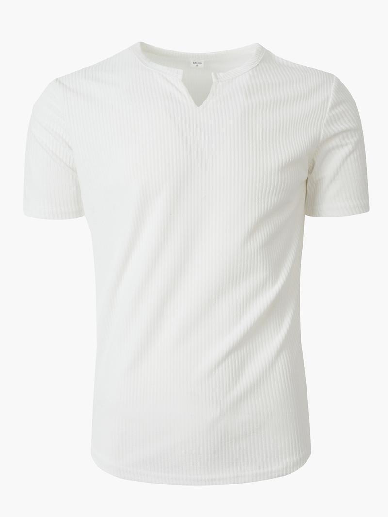 Product Introduction of Men's Vertical Striped V-Neck T-Shirt Pocket Solid Color Casual Fashion Teen, Quick Dry, Breathable and Wearable on Hot Days, Solid Color T-Shirt Sophisticated and Simple 10
