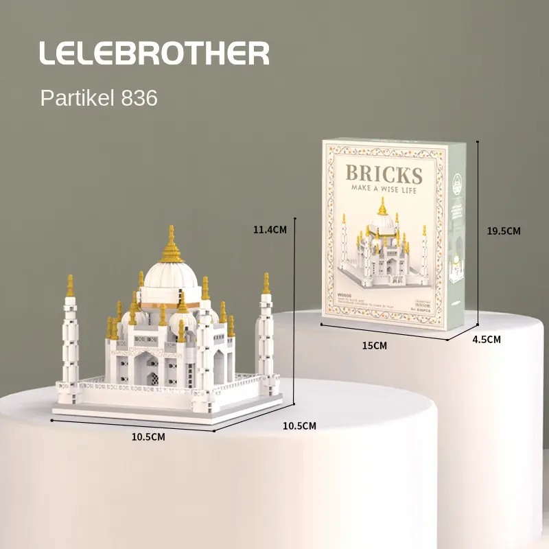 Mainan Bricks Nano Block Taj Mahal India Bricks Bangunan Taj Mahal India Miniatur Model Taj Mahal 6