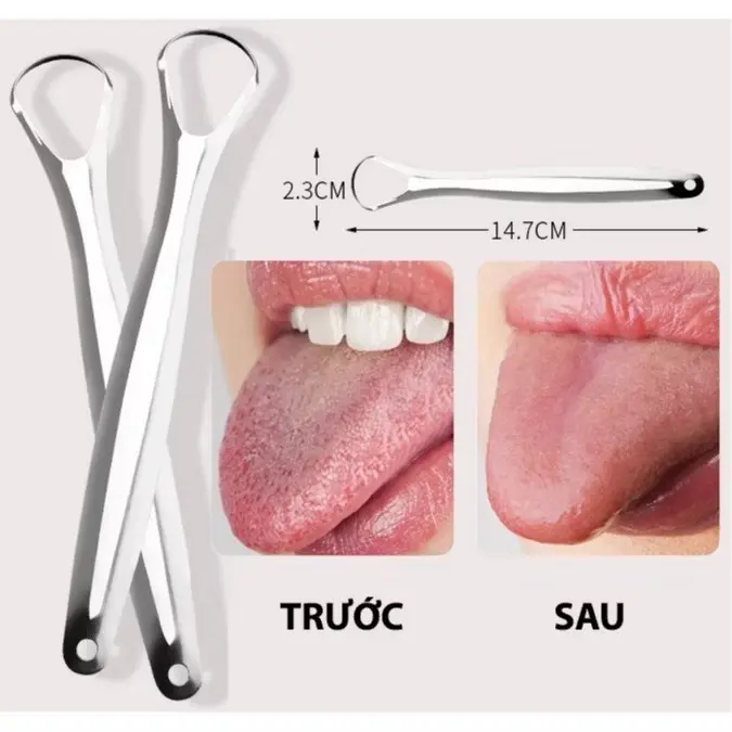 [SET 4 cây cạo lưỡi  ]cao cấp làm sạch răng miệng loại bỏ vi khuẩn và hôi miệng tiện dụng bền đẹp và dễ sử dụng 5