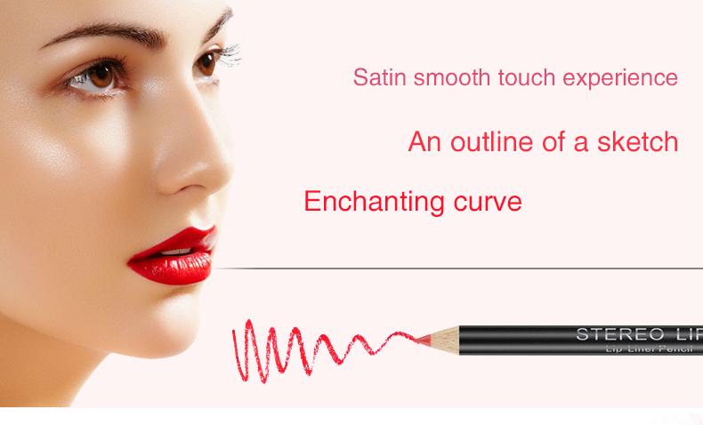 Product Introduction of Vibely 12 Colors New Professional Wood Lip Liner Waterproof Lady Charming Lip Liner Soft Pencil Makeup Women's Long Lasting Cosmetic Tool Eyeliner Kit Matte Flawless 31