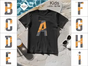Okella - Baju Kaos Anak A sampai i Kaos Distro Keren Kaos Oblong Anak Katun Lengan Pendek Sablon Digital Print