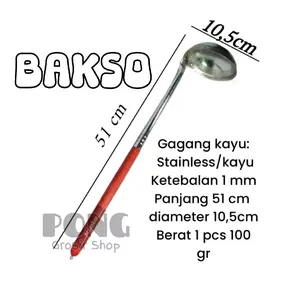 Irus Bakso Gagang Kayu / Sendok Sayur / Centong Sayur Besar