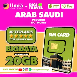 SIM Card Umroh Haji Arab Saudi Mekkah Kuota Besar | Simcard Saudi Arabia Umroh Haji | Paket Internet Haji Umroh | SIM Card Kartu Roaming | UMRA by DIGITRAVEL SIM Card Arab Saudi Kuota Besar Langsung Aktif