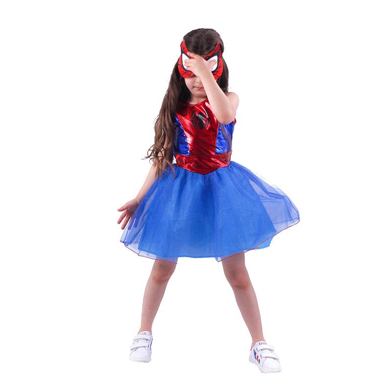 Halloween Bsrlons Spider Woman Cosplay Children Stage Wear Performance Wear Halloween Play Costume 3