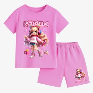 Setelan Baju Anak Gambar Roblox Pendek Anak Cewek Usia 1-10 Tahun Code 1953 Bahan Katun PE Soft 28S Tidak Luntur Dan Pecah