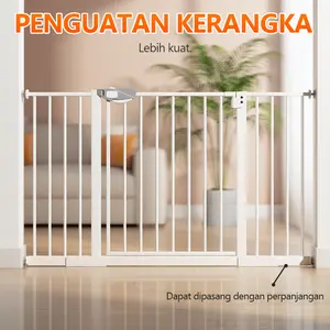 Pagar Isolasi Dalam Ruangan Tangga Non-Perforasi Pintu Bayi ABS Baja 76-83CM Anti Hewan Peliharaan Gate dengan Kunci Pengaman dan Bukaan Dua Arah