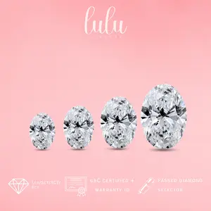 Lulu Moissanite Jewelry - Perhiasan Wanita Batu Permata Moissanite 1 Carat - Oval Cut Moissanite Gemstone 1CT/2CT/3CT/5CT Sertifikat GRA