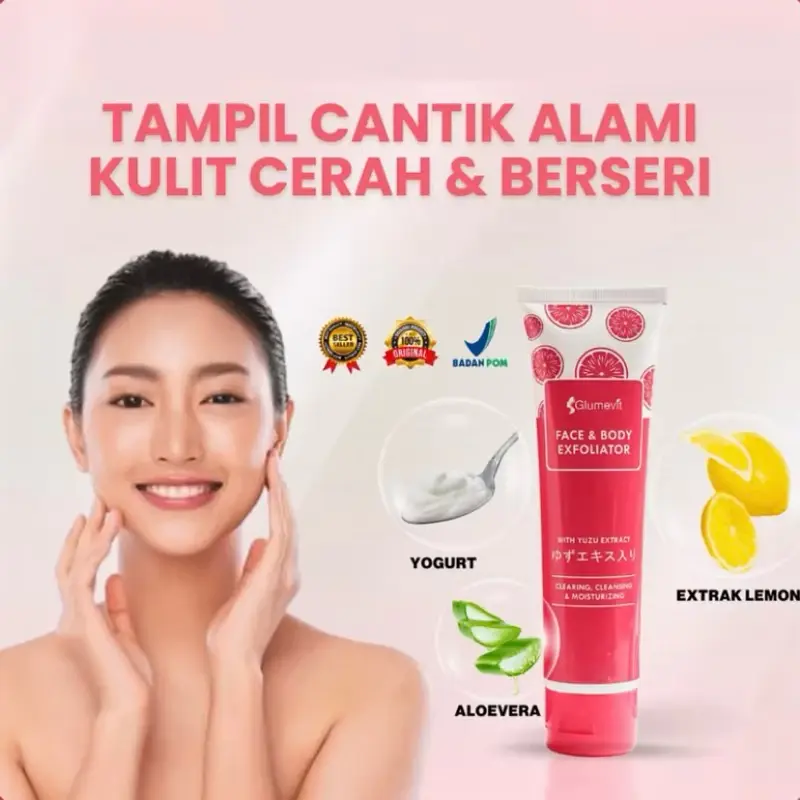 [GM01] - Glumevit Exfoliating Gel 50gr - Gel Penghilang Daki dan Sel Kulit Mati - Cocok Untuk Wajah dan Badan