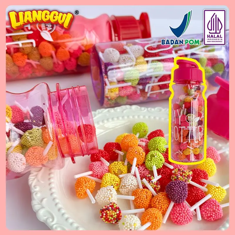 【HALAL】Lianggui Botol Permen 2 in 1 - Enak & Hemat! Botol Minum Gratis! Botol Permen Unik , Permen Habis Bisa Jadi Cup Minum Stylish! Bikin Ngemil Makin Seru! Enak Dicemil! 120pcs/Botol HAMPERS LEBARAN IDUL FITRI JAJAN LEBARAN Buah Bottles
