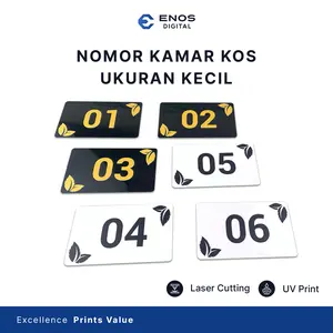 Nomor Kamar Akrilik Acrylic Print UV / Nomer untuk Kos Hotel Villa