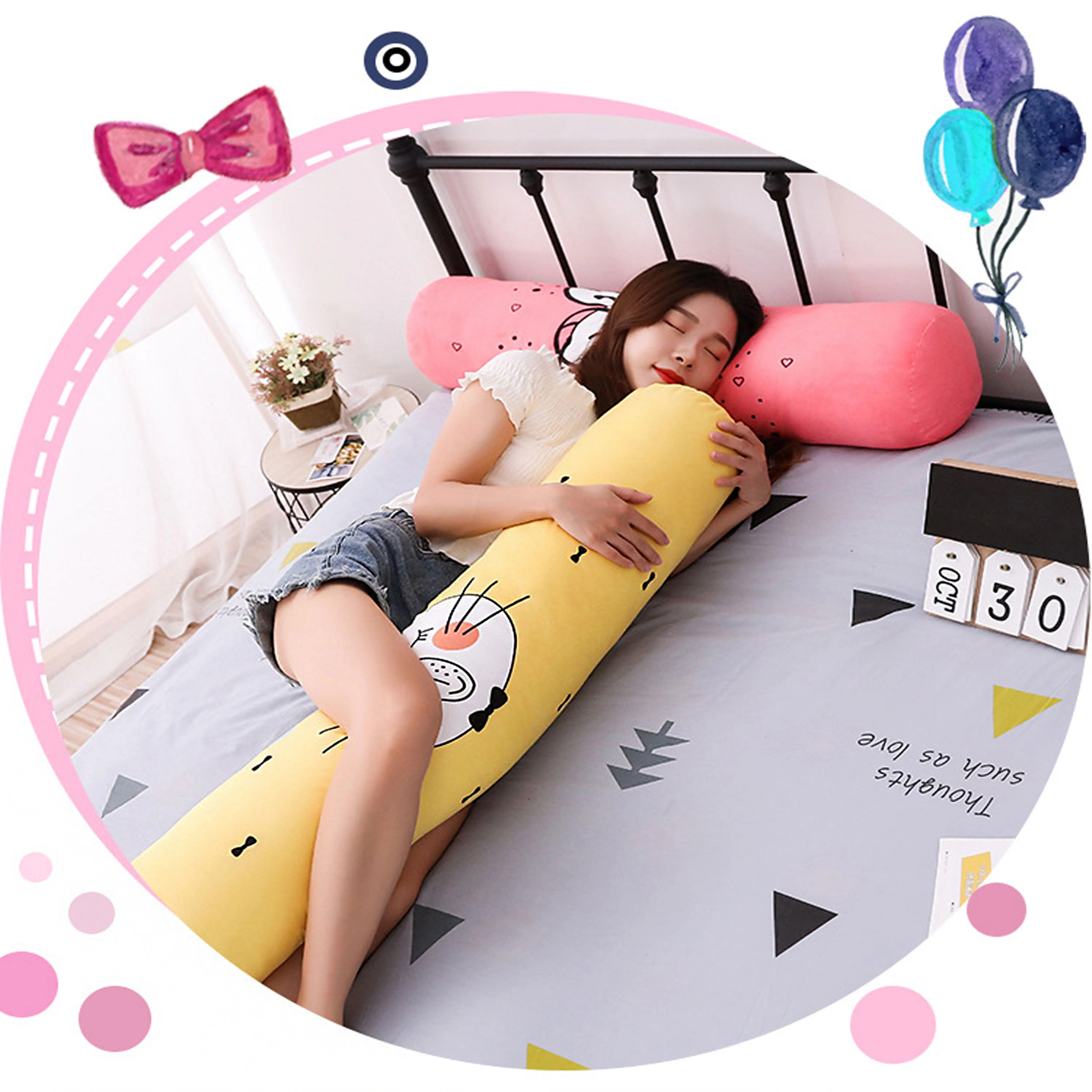 HOTDOG Pillow Hypoallergenic Heavyweight Embroidery Assorted Color &random Design