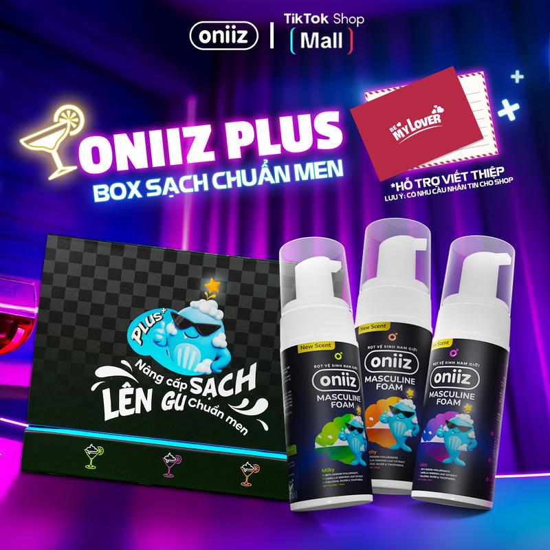 Bọt vệ sinh nam giới Oniiz Plus Masculine Foam Box quà tặng dung dịch vệ sinh nam Sạch Chuẩn Men