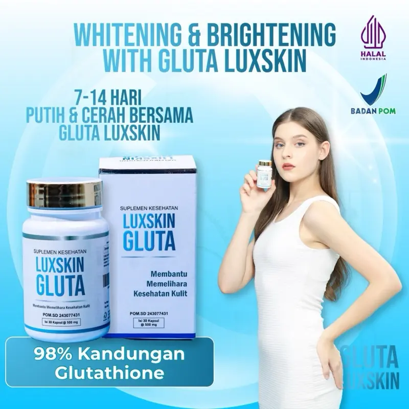 Gluta Luxskin (Whitening Day) Halal & Bpom Original Product