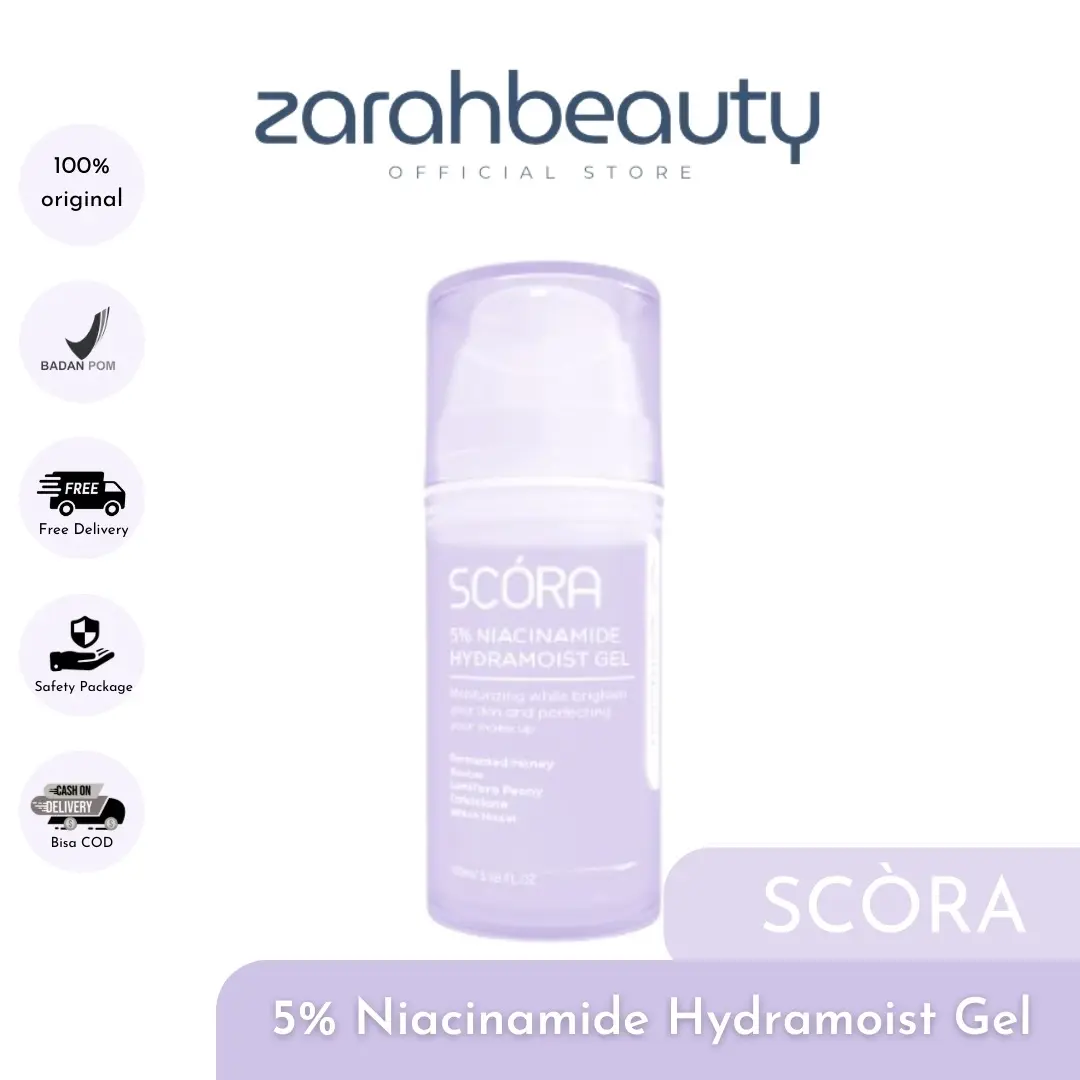 ￼SCORA 5% Niacinamide Hydramoist Gel 100ml Pelembab Wajah Memperbaiki Skin Barrier Perfecting Make-up Hydrating Moisturizer Mencerahkan