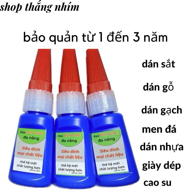 com bô 3 lọ keo OILY GLUE đa năng gấp 50 lần keo 502