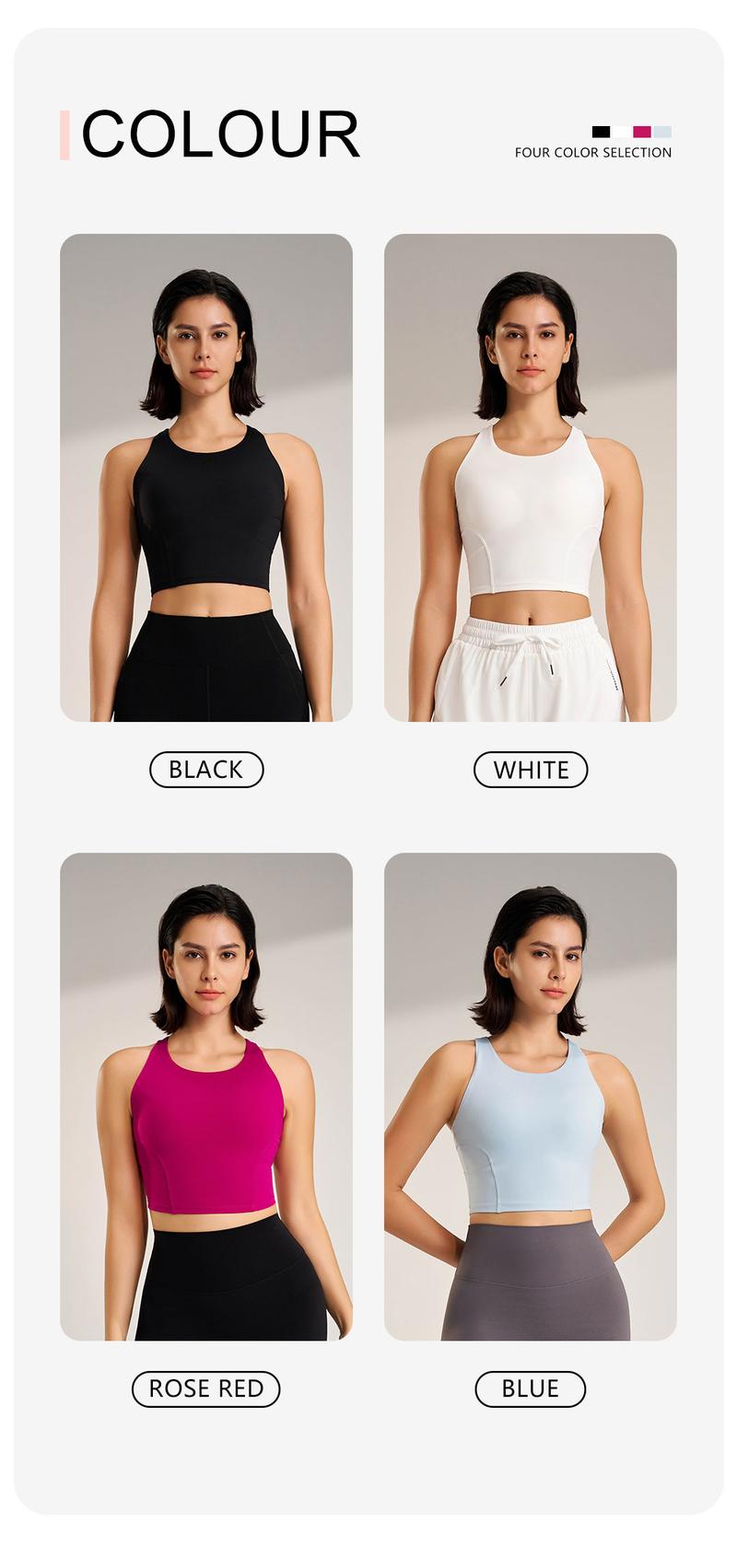 Product Introduction of Women's Yoga Sports Underwear Fitness Outerwear Running Bra Comfortable Tank Top Without Steel Ring 11