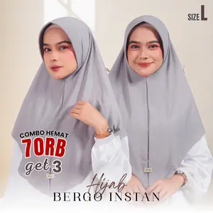 Hijab Bergo Sporty Jersey Instan Adem & Nyaman Size L - Amrina Zainab