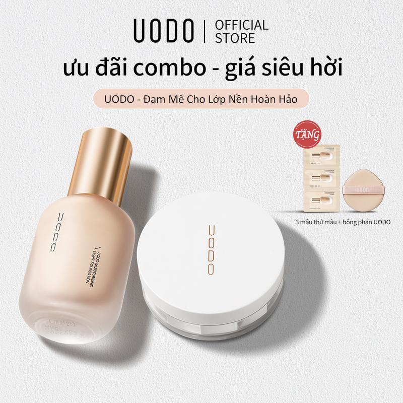 [Combo siêu hời]  kem nền uodo + Phấn phủ uodo kiềm dầu, giữ lớp nền lâu trôi, phù hợp da dầu và da khô, cho lớp finish mềm mịn tự nhiên