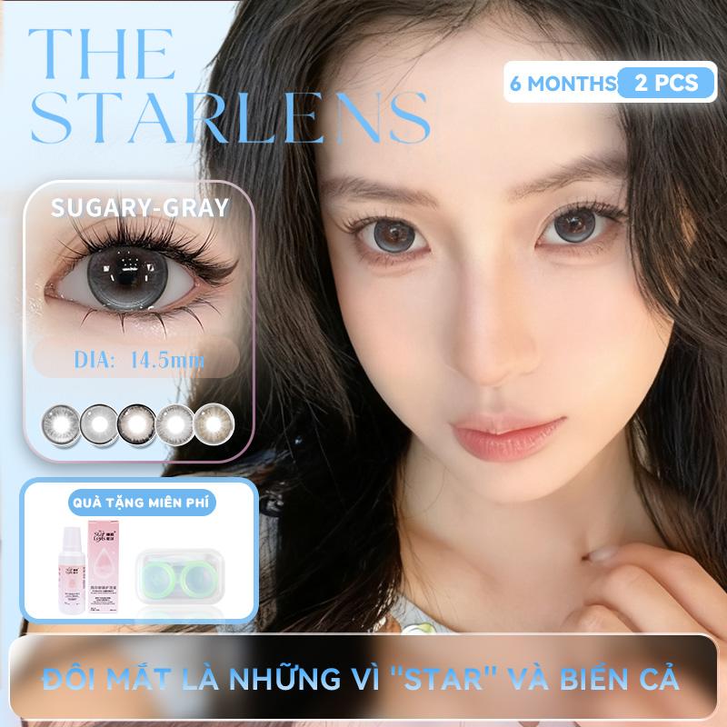  Kính áp tròng màu xanh lá cây cỏ Starlesn 2 chiếc Mềm mại và 14,5mm Mỹ phẩm cho mắt Sử dụng được trong 6 tháng 