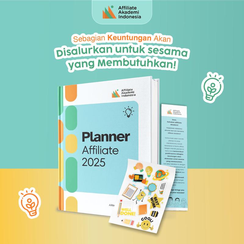 Planner Book Buku Journal Jurnal Resolusi Agenda 2025 Affiliator by Fea Rini, Miss Konten, Koh Dennies dan Yohan Agustian Affiliate Akademi 7