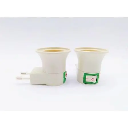 BORONG! Adaptor Fitting Bohlam Dudukan Lampu Saklar ON OFF Colok Stop Kontak