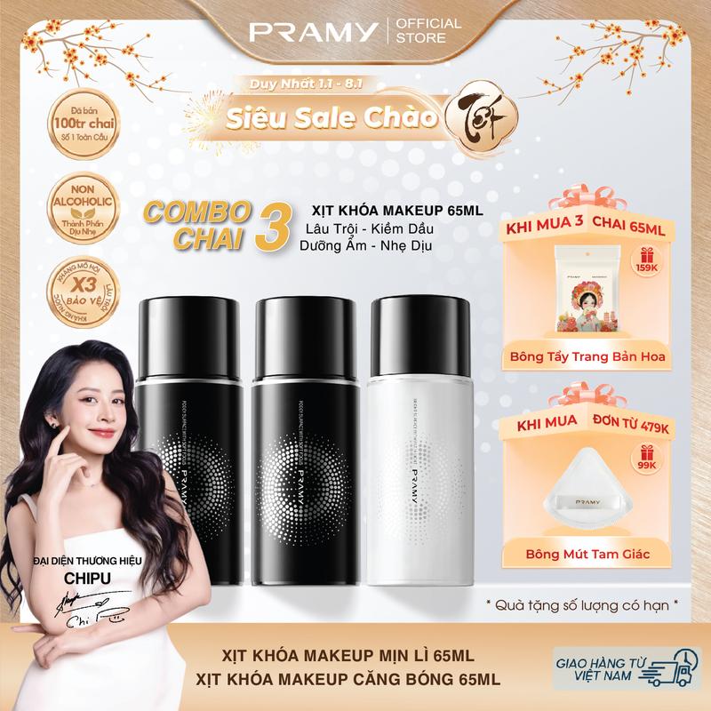 PRAMY Xịt Khoá Nền Trang Điểm Khóa Chặt Lớp Makeup Dưỡng Ẩm Lâu Trôi Và Mịn Lì Trên Da 65ML