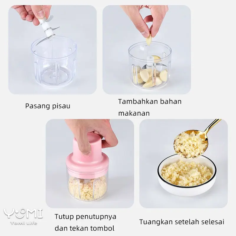 Blender Portabel Elektrik Tanpa Kabel /USB Mini Multifungsi Chopper Bumbu Dapur Praktis/ Blender mini choper / Blender Makanan Bayi 7