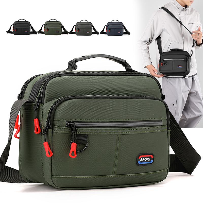 Túi Đeo Chéo Nam Đa Chức Năng Thiết Kế Nhiều Lớp Túi Đeo Vai Dành Cho Bé Trai Túi Xách Giải Trí Ngoài Trời Làm Bằng Nylon Không Thấm Nước túi Messenger
