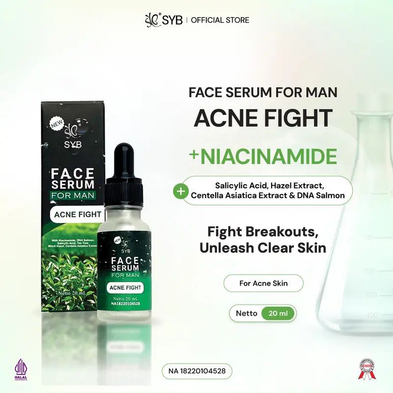 SYB Face Care For Man Original Brightening & Acne Series [Paket Perawatan Wajah Pria untuk Membersihkan & Mencerahkan dengan Niacinamide Salicylic Acid & Witch Hazel Extract] 0