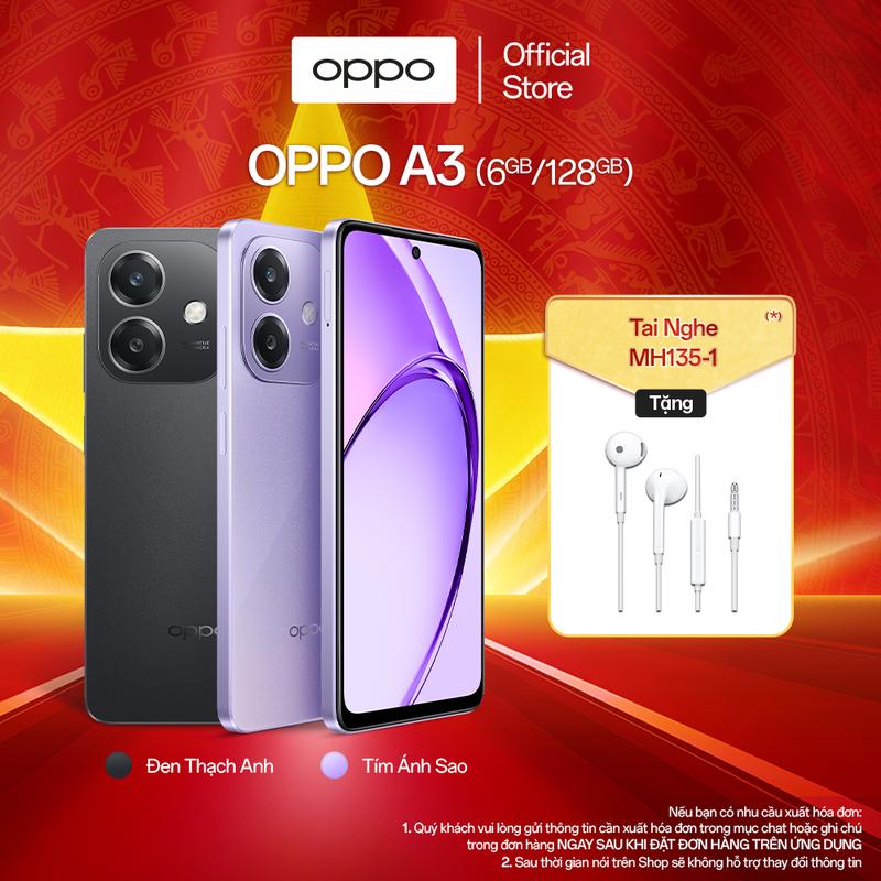 Điện Thoại OPPO A3 (6GB/128GB) | Bảo Hành 1 Năm | Tặng Kèm Tai Nghe MH135-1 | Hàng Chính Hãng