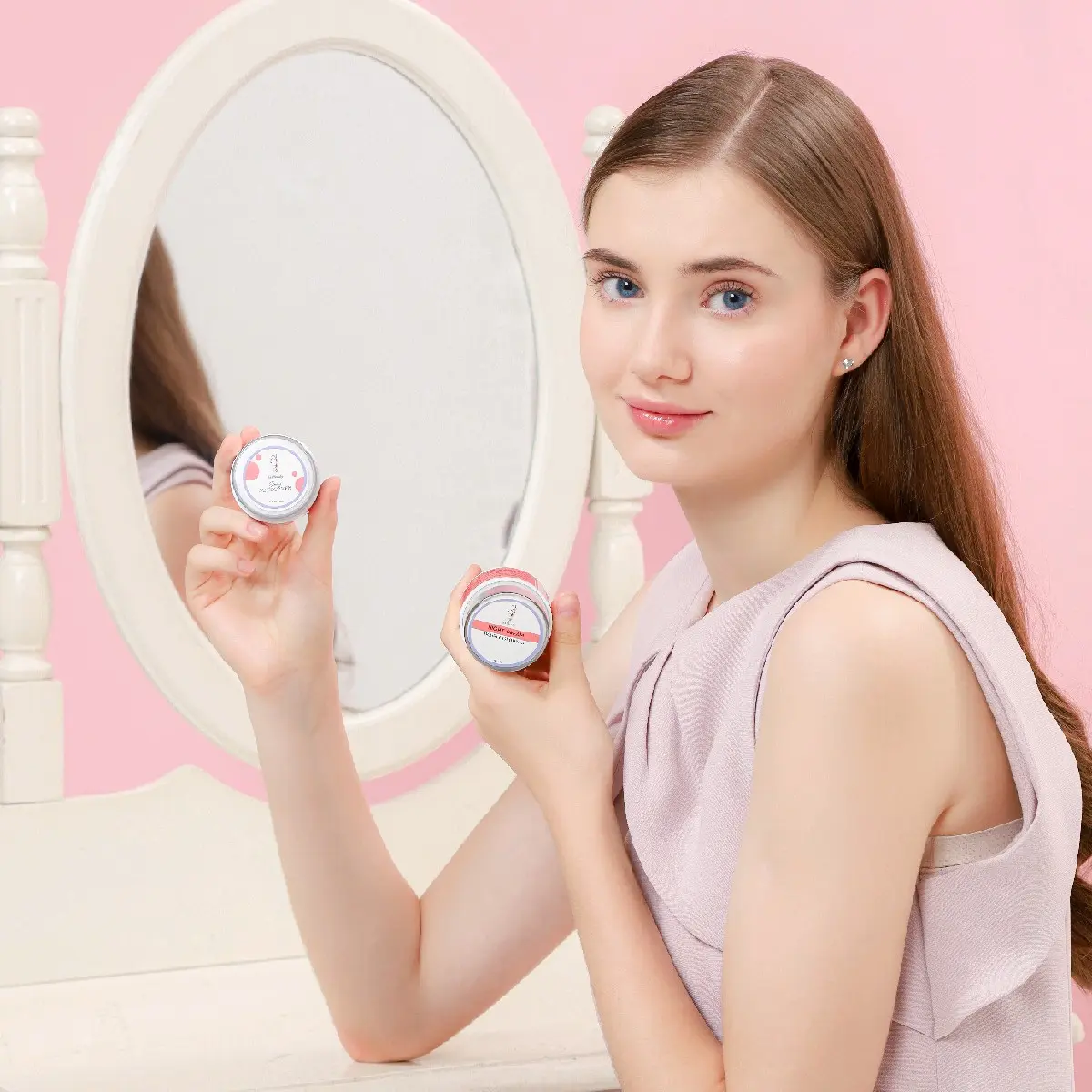paket Isi 2 (Malam & Siang) Night Cream Double Glowing Express & Daily Sunscreen  BPOM SPF30++ASS Beauty