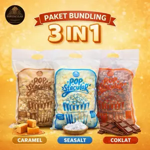 POPCORN VIRAL! Paket Bundling 3in1 (Caramel-Seasalt-Coklat)
