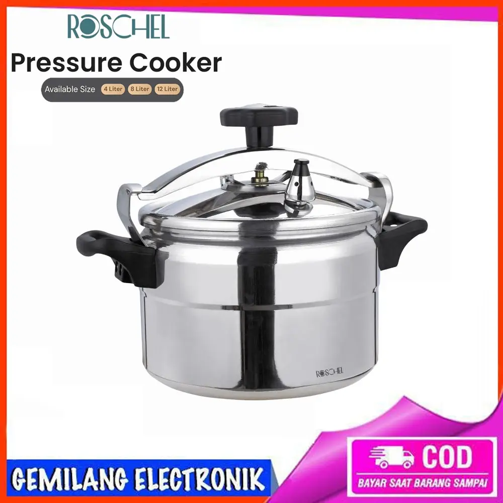 Panci Presto Kirin / Roschel Induksi Aluminium 4L/6L/8L/12 Liter