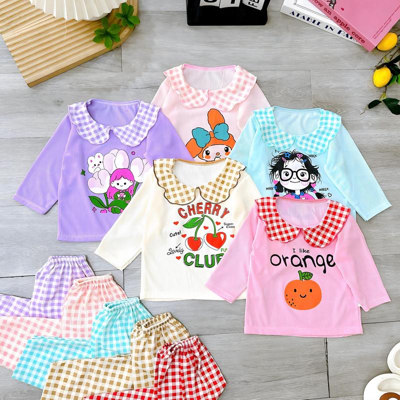 Combo 4 bộ dài tay tăm lạnh bé gái dễ thương ( có lẻ 3 bộ và 1 bộ ) size từ 4 đến 16kg - D200 set đồ Sét Áo