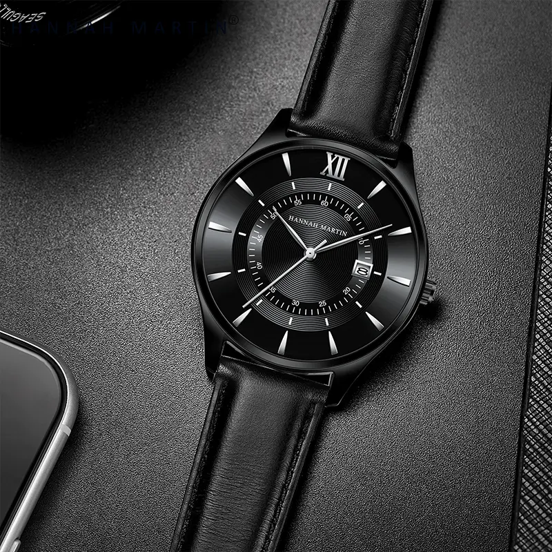 HANNAH MARTIN  1231 Jam Tangan Pria 100% Original Model Terbaru Keren Quartz COWOK Kulit Anti Air Men Watch COD Laki Arloji Men Watch kado laku promo diskon elegan watches gift ulang tahun 6