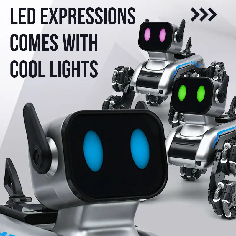 【Robot Dog】+Mainan Robot Mobil Listrik Mainan Remote Control Ganda Anjing Robot Pintar Anjing Mainan Anjing Mekanis Aksi Delapan Roda Toys 6