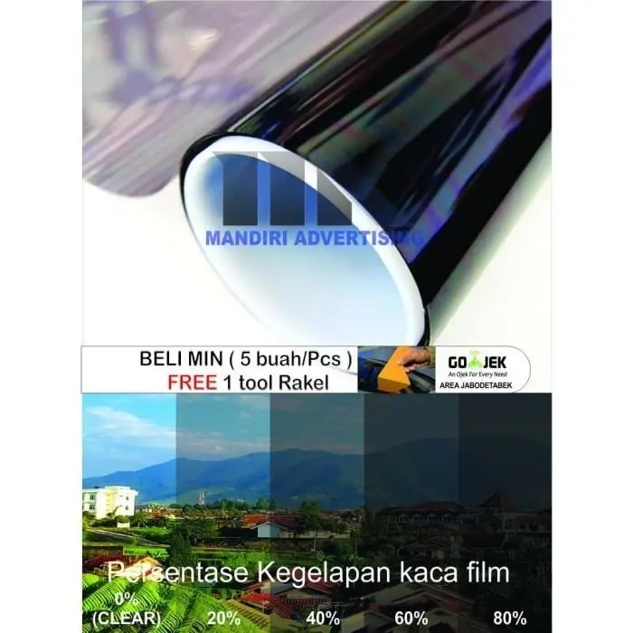 Kaca Film Riben, Lebar 150cm, Kacafilm Tolak Sinar Matahari, Peredam Panas, Anti Silau & Privasi, Anti Gores Pelindung 80%, Sudah Ada Lemnya, Mudah Dipasang, Cocok Rumah, Jendela, Kamar, Gedung, Kanopi